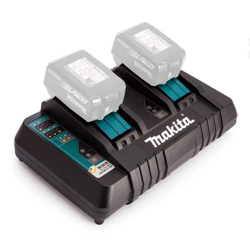 Chargeur Rapide Pour 2 Batteries Li-Ion 14,4 à 18 V - MAKITA DC18RD 4 Chargeur Rapide Pour 2 Batteries Li-Ion 14,4 à 18 V - MAKITA DC18RD – Image 2