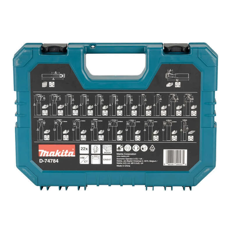 Coffret De 22 Fraises à Bois Sur Tige De Ø8 Mm Pour Défonceuse - MAKITA D-74784 3 Coffret De 22 Fraises à Bois Sur Tige De Ø8 Mm Pour Défonceuse - MAKITA D-74784