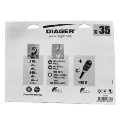 Coffret De Forets SDS-Plus Booster-Plus Et Embouts (35 Pcs) - DIAGER 108B -Magasin D'Outils Pour La Maison coffret de forets sds plus embout diager 108b 5