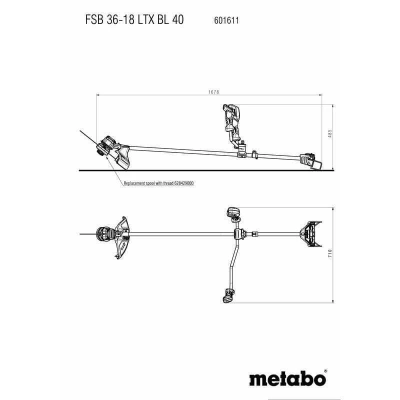 Débroussailleuse 36V (2x18V) Bruhsless Ø40 Mm (Solo) Poignée Deux Mains - METABO FSB 36-18 LTX BL 40 5 Débroussailleuse 36V (2x18V) Bruhsless Ø40 Mm (Solo) Poignée Deux Mains - METABO FSB 36-18 LTX BL 40 – Image 3