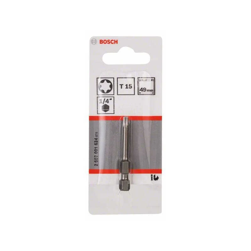 Embout Torx T 15 Extra-dur Forme: E6.3 Longueur 49mm - BOSCH 2607001634 4 Embout Torx T 15 Extra-dur Forme: E6.3 Longueur 49mm - BOSCH 2607001634 – Image 2