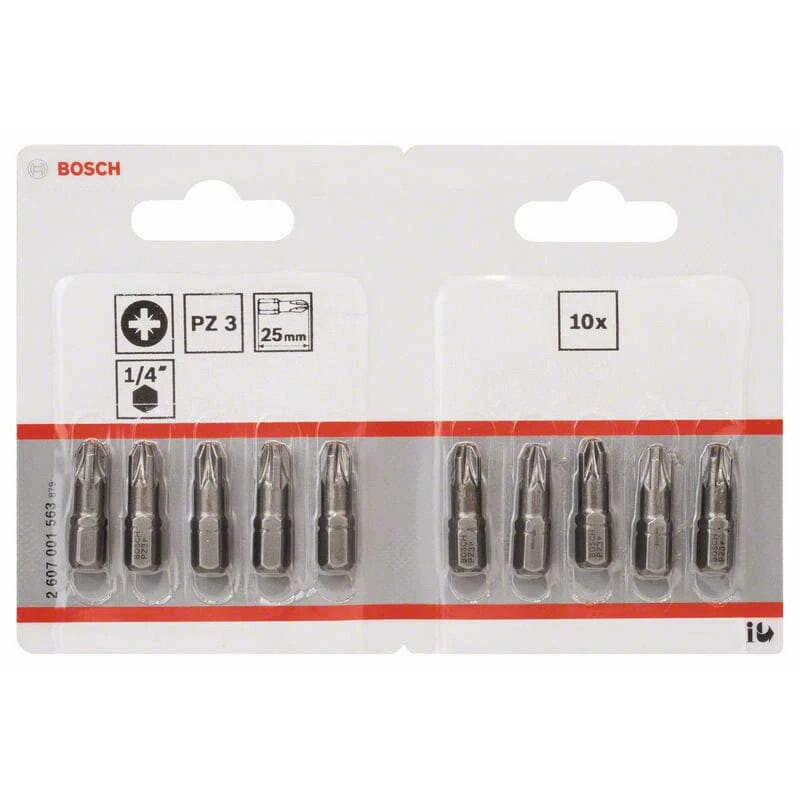 Embout Cruciforme 1/4" PZ 3 Longueur 25 Mm (lot De 10) - Bosch 2607001563 4 Embout Cruciforme 1/4" PZ 3 Longueur 25 Mm (lot De 10) - Bosch 2607001563 – Image 2