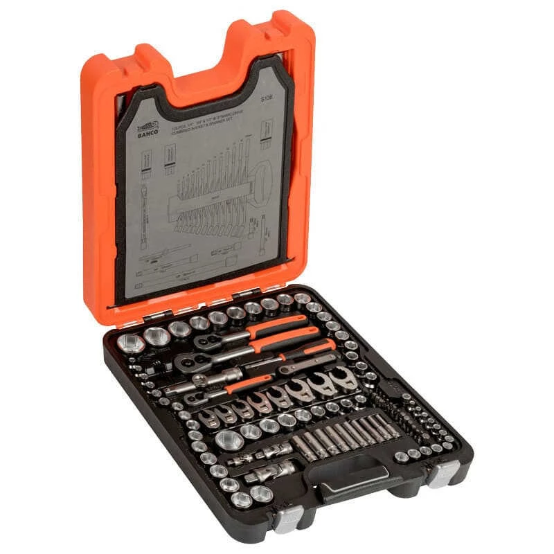 Jeu De Douilles 1/4'', 3/8'' Et 1/2'' Avec Clés Mixtes/embouts De Tournevis - BAHCO S138 4 Jeu De Douilles 1/4'', 3/8'' Et 1/2'' Avec Clés Mixtes/embouts De Tournevis - BAHCO S138 – Image 2
