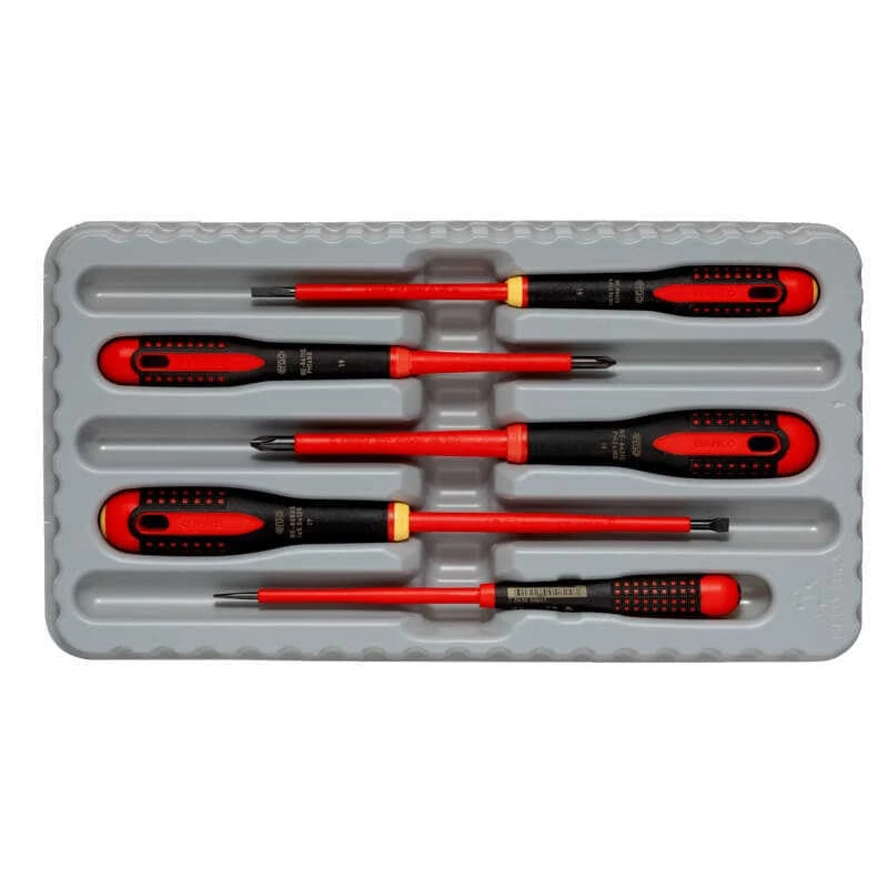 Jeu De Tournevis Isolés VDE ERGO™ Manche Tri-matière (5 Pcs) - BAHCO BE-9881S 4 Jeu De Tournevis Isolés VDE ERGO™ Manche Tri-matière (5 Pcs) - BAHCO BE-9881S – Image 2