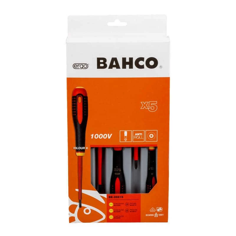 Jeu De Tournevis Isolés VDE ERGO™ Manche Tri-matière (5 Pcs) - BAHCO BE-9881S 5 Jeu De Tournevis Isolés VDE ERGO™ Manche Tri-matière (5 Pcs) - BAHCO BE-9881S – Image 3
