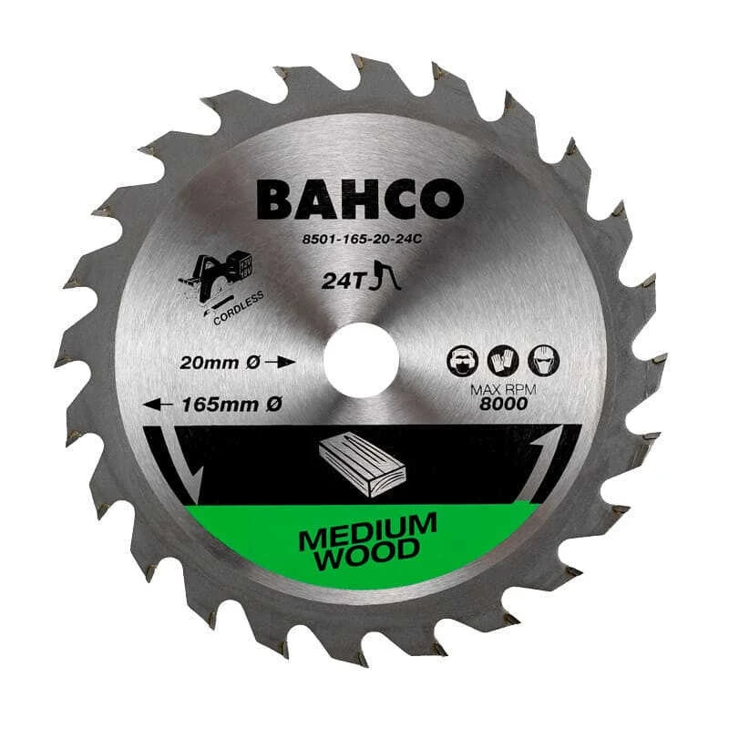 Lame De Scie Circulaire Ø165 Mm 24 Dents Pour Le Bois - BAHCO 8501-165-20-24C 3 Lame De Scie Circulaire Ø165 Mm 24 Dents Pour Le Bois - BAHCO 8501-165-20-24C