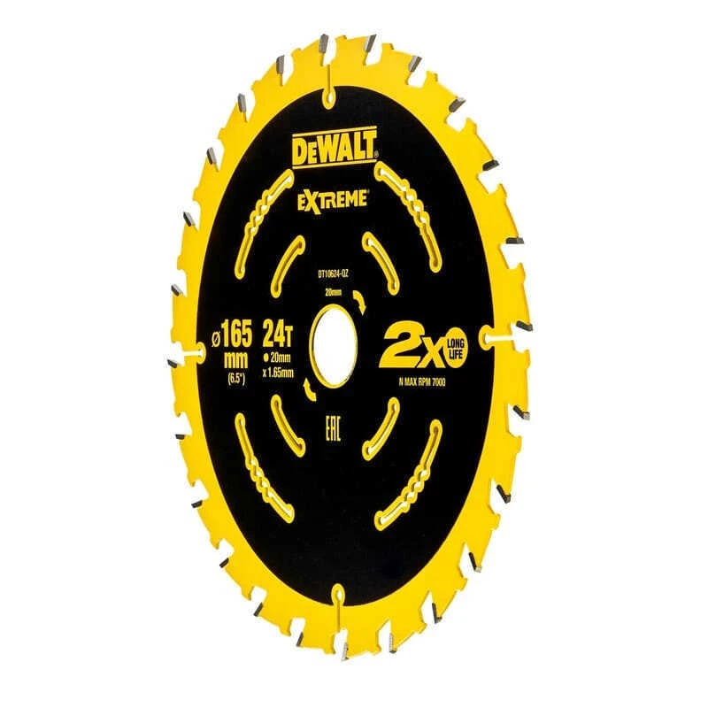 Lame De Scie Circulaire Portative Ø165 24 Dents - DEWALT DT10624-QZ 4 Lame De Scie Circulaire Portative Ø165 24 Dents - DEWALT DT10624-QZ – Image 2