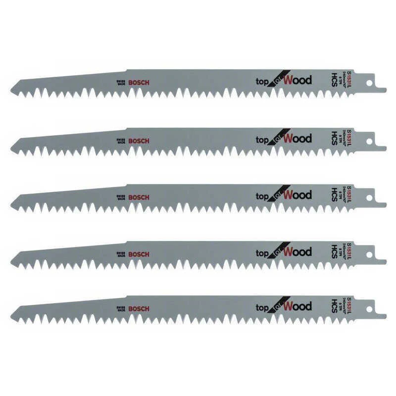Lot De 5 Lames De Scie Sabre Pour Le Bois - BOSCH S1531L-HCS 3 Lot De 5 Lames De Scie Sabre Pour Le Bois - BOSCH S1531L-HCS
