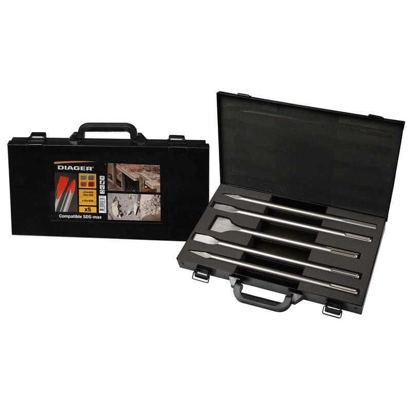 Mallette De Burins Et Pics SDS-MAX (5 Pcs) - DIAGER 315C 3 Mallette De Burins Et Pics SDS-MAX (5 Pcs) - DIAGER 315C
