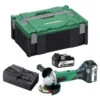 Meuleuse D'angle 18V Ø125 Mm (2x5,0 Ah) En Coffret - HIKOKI G18DSL2WUZ -Magasin D'Outils Pour La Maison meuleuse d angle sans fil 125 mm hikoki g18dsl2wuz