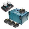 Pack énergie 18 V Li-Ion (4x4,0 Ah) Avec Chargeur Double Dans MAKPAC - MAKITA 197503-4 2 Pack énergie 18 V Li-Ion (4x4,0 Ah) Avec Chargeur Double Dans MAKPAC - MAKITA 197503-4 -Magasin D'Outils Pour La Maison pack energie makita 197503 4