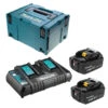 Pack Énergie 18V Li-Ion (2x4,0 Ah) Avec Chargeur Double Dans MAKPAC - MAKITA 197504-2 -Magasin D'Outils Pour La Maison pack energie makita 197504 2