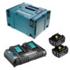 Pack Énergie 18V Li-Ion (2x5,0 Ah) Avec Chargeur Double Dans MAKPAC - MAKITA 197629-2 -Magasin D'Outils Pour La Maison pack energie makita 197629 2