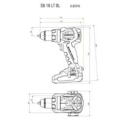 Perceuse à Percussion 18V (machine Seule) SB 18 LT BL - METABO 602316890 -Magasin D'Outils Pour La Maison perceuse viseuse metabo 18 v nue 602316890 2