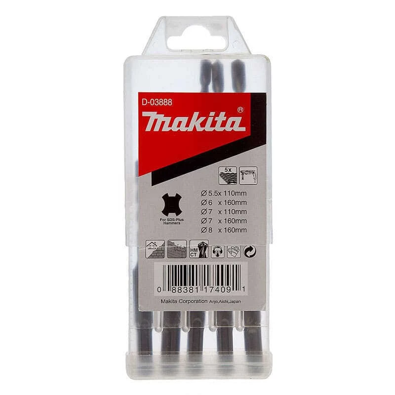 Set De 5 Forets SDS-Plus (5 Pcs) - MAKITA D-03888 3 Set De 5 Forets SDS-Plus (5 Pcs) - MAKITA D-03888