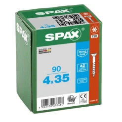Vis à Tête Fraisée Filetage Partiel T-STAR Plus T20 Acier Inoxydable (90 Pcs) SPAX -Magasin D'Outils Pour La Maison vis cruciforme a tete fraisee torx acier inoxydable spax 90 pices 3