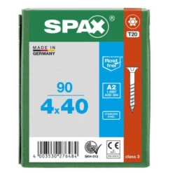 Vis à Tête Fraisée Filetage Partiel T-STAR Plus T20 Acier Inoxydable (90 Pcs) SPAX -Magasin D'Outils Pour La Maison vis cruciforme a tete fraisee torx acier inoxydable spax 90 pices 4
