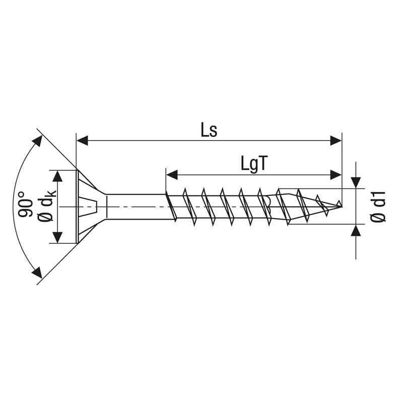 Vis Universelle à Tête Fraisée Filetage Partiel T-STAR Plus T20 4CUT (360 Pcs) SPAX 5 Vis Universelle à Tête Fraisée Filetage Partiel T-STAR Plus T20 4CUT (360 Pcs) SPAX – Image 3